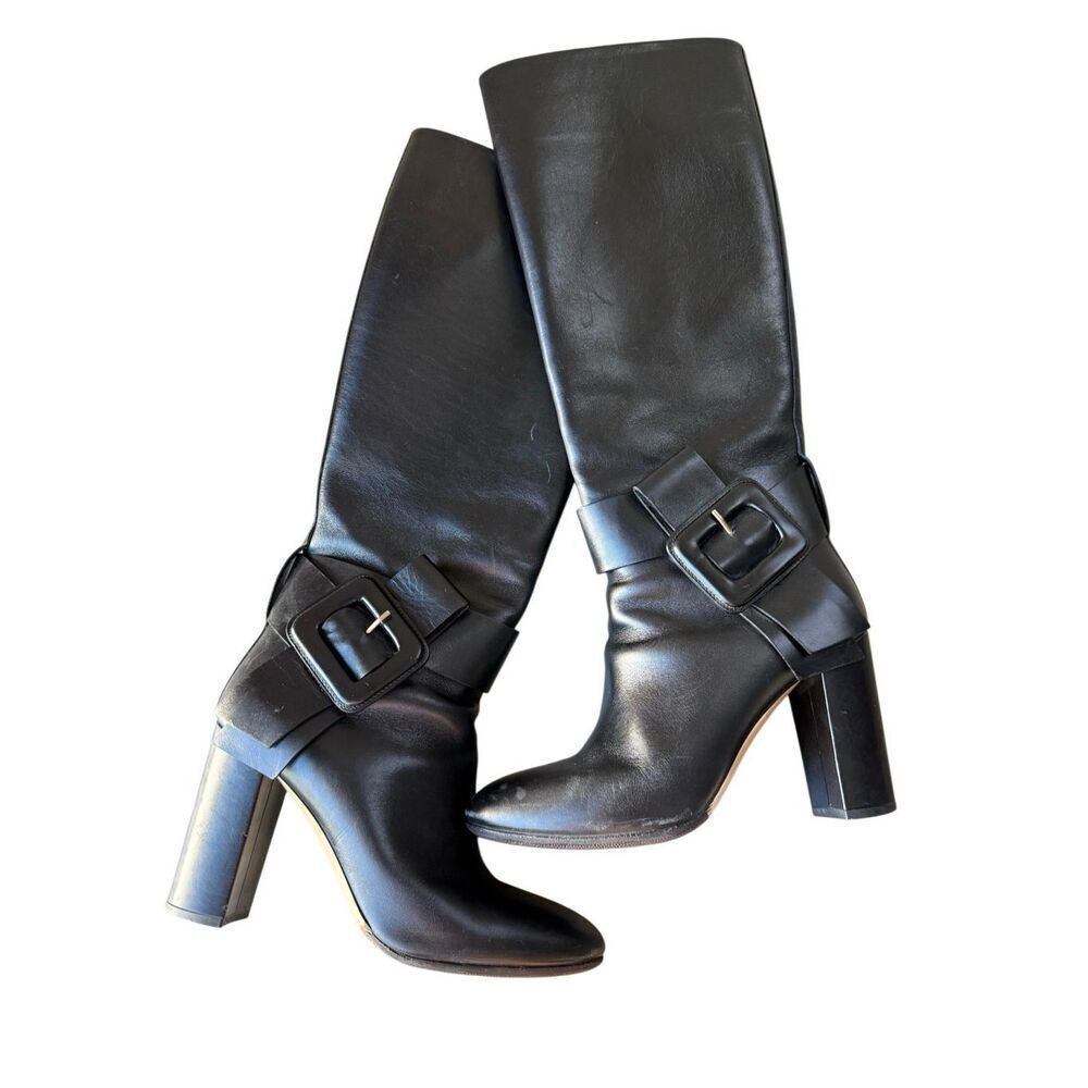 Valentino Garavani Black Leather Knee High boots Size 39.5/9.5 Women’s